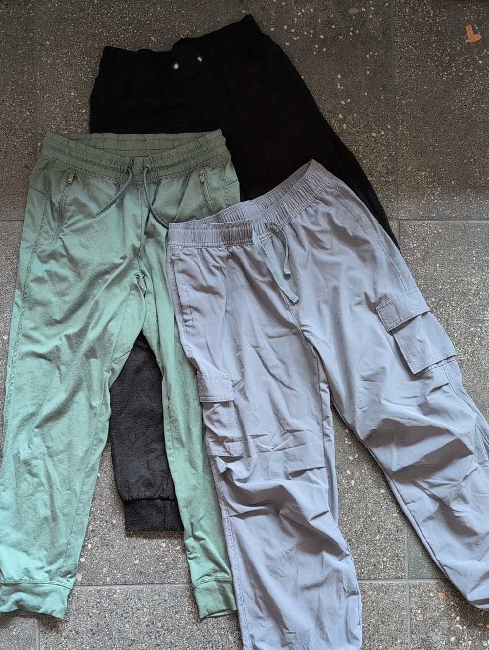 Kids Cargo Jogger Pants - Black, Sage Green, Light Gray